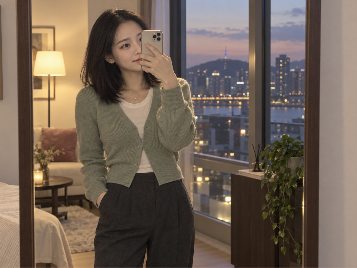 서울특별시 관악구 신림 이동과 방문 일정을 안내하는 젊은 성인 한국 여성 관리사